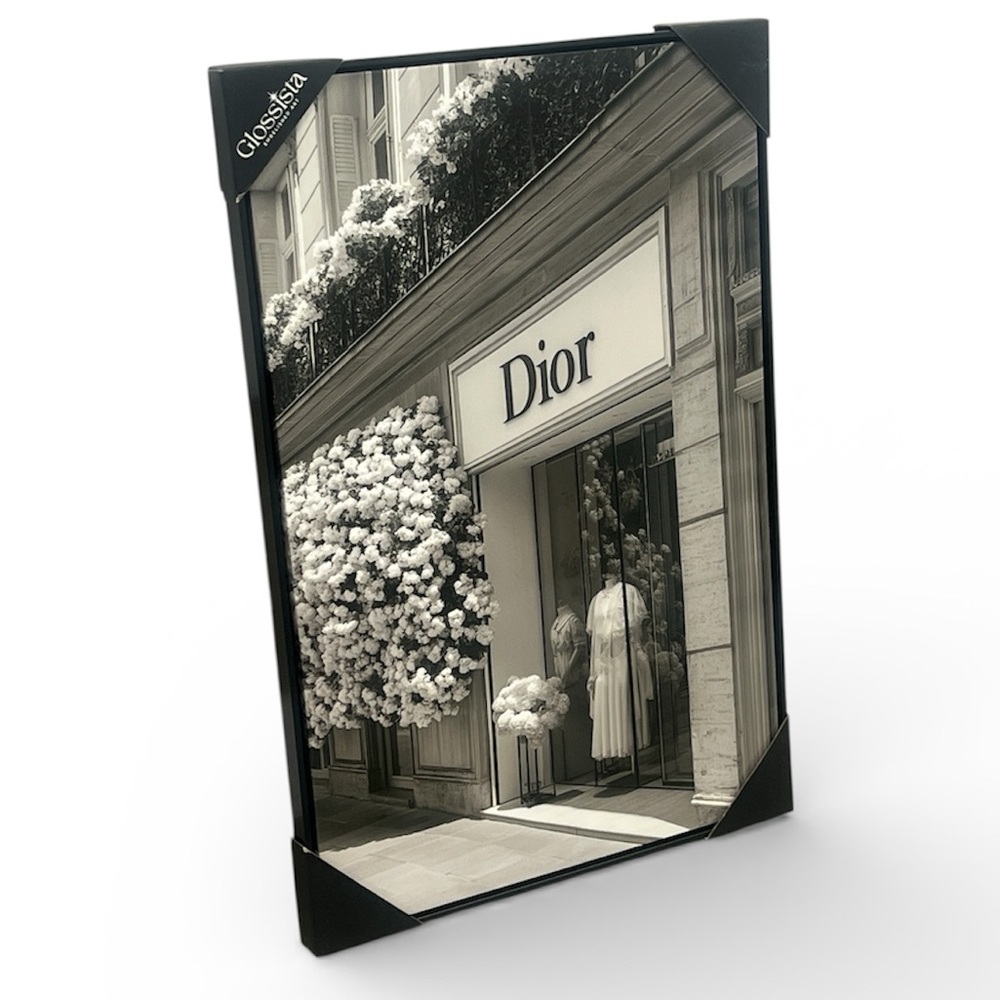 NEW Dior Storefront Monochrome Art Print Black Wood Frame 20x30 By Glossista - Picture 8 of 8